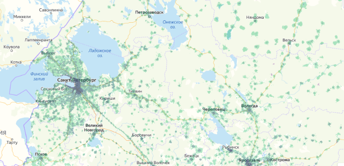 Зона покрытия МТС на карте Алапаевск 